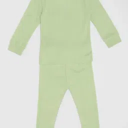 Pantaloons Baby Boys Sage Green Textured Thermal Set image 2