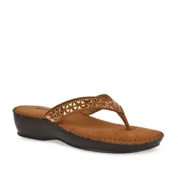 Rocia by Regal Women's Tan Thong Wedges-picture-39