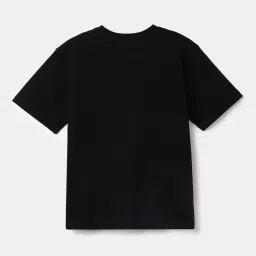 United Colors of Benetton Kids Black Cotton Printed T-Shirt image 2