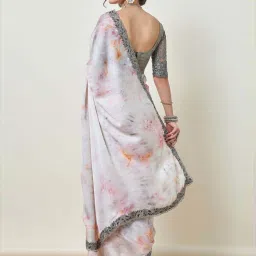 Soch Pink Printed Saree With Unstitched Blouse image 2