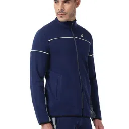 Asics Blue Cotton Regular Fit Sports Jacket image 4