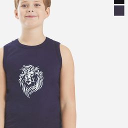 Bodycare Kids Boys Pack Of 2 Soft Breathable Sleeveless Cotton Vests KGA2016BLKRD-60-picture-6