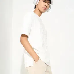 Street 808 By Pantaloons White Loose Fit Printed T-Shirt image 4