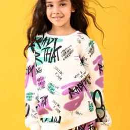 Anthrilo Girls White Printed Full Sleeves Sweatshirt-image-60