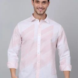 Cantabil Pink Cotton Regular Fit Printed Shirt-picture-12