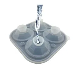 NATURALLY YOURS Yellow Silicone 4 Cube Diamond Ice Ball Tray with Clear Lid image 4