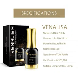 VENALISA Coat Color UV & LED Soak Off Gel Nail Polish 12ml - Plum 1027 image 4