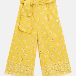Elle Girls Yellow Pure Cotton Trousers-image-35