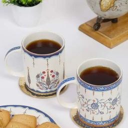 Fabindia Home Lavanya Blue & White Ceramic Mugs (270ml) - Set of 2-picture-27