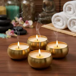 Garden Deco Gold-Toned 4 Pieces Tin Jar Scented Candle-picture-45