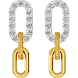 Joyalukkas 18k (750) Purity Yellow Gold Link and Loop Diamond Earrings image 3