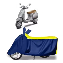Auto Pearl Two Wheeler Cover for Vespa VXL BS6 - Yellow, Blue image 1
