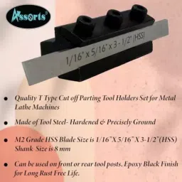 Assorts Parting Tool Tool Steel 1.58x7.93x88.9 mm 8 mm Shank Size for Metalworking image 5