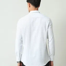 Ad By Arvind Blue & White Regular Fit Checks Shirt image 2