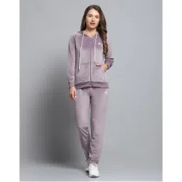Rock.it Women Purple Solid Hooded Neck Full Sleeve Hoodie With Track Pant-picture-16