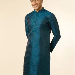 Diwas by Manyavar Geometric Woven Design Mandarin Collar Straight Kurta image 4