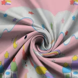 WEAVE AND DECOR Pink Cartoon Characters 300 TC Single Bedsheet with 1 Pillow Covers image 2