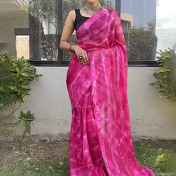 KAYOMMI Tie and Dye Pure Georgette Ready to Wear Saree-picture-28