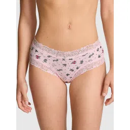 victoria's secret intimates Victoria's Secret PINK Wink Lace-Trim Cheeky Panty Pink image 1
