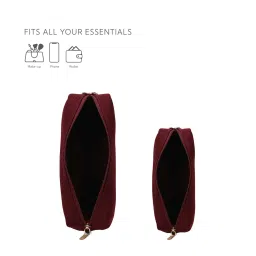 Joon Blu Minimal Cherry Maroon Vanity Pouches (S) image 3