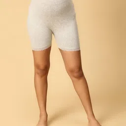 The Mom Store Cotton Solid High Waist Maternity Shorts -Grey-picture-31