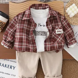 StyleCast x Revolte Boys Checked T-shirt with Shirt & Trousers-picture-16