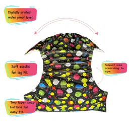 Dumbledo One Size Cloth Diaper with Hemp & Cotton Pad/Insert - Leak-Proof, Stylish, Superior Absorbency - Adjustable For 3 Months to 3 Years, Pack of 3 image 2