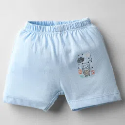 OHMS Single Jersey Knit Knee Length Shorts with Jungle Theme Print Pack of 3 - Light Blue image 2