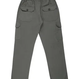 CAVIO Cotton Woven Solid Cargo Pants - Green image 3