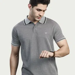 BE POSITIVE Men Solid Polo Collar Applique Regular Fit T-shirt-picture-31