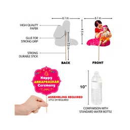 Zyozi Rice Ceremony Photo Booth Props, Annaprashan Decorations Kit Pink - Pack Of 23 image 3