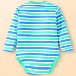 Babyhug Disney Interlock Knit Full Sleeves Onesies with Winnie the Stripes & Pooh Graphics Pack of 3 - White & Blue image 3