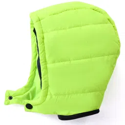 Babyhug Full Sleeves Colour Blocked Padded Jacket with Detachable Hood - Green & Blue image 4