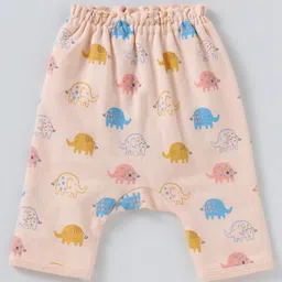 Simply Single Jersey Knit Full Length Diaper Leggings With Animals Print Pack Of 3 - Pink Lavender & Cream image 4