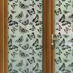 INDIAN ROYALS Black & Green Butterflies Printed Self-Adhesive & Durable Window Sticker-image-89