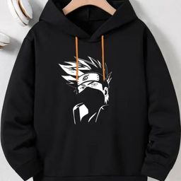 Fasha Kids Unisex Black Soft Comfortable Long Sleeves Hooded Pullover Sweatshirts-picture-29