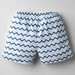 OHMS Single Jersey Knit Knee Length Shorts with Jungle Theme Print Pack of 3 - Light Blue image 5