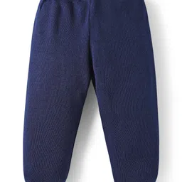 Babyhug Knit Full Sleeves Striped Front Open Sweater Set - Navy Blue image 5