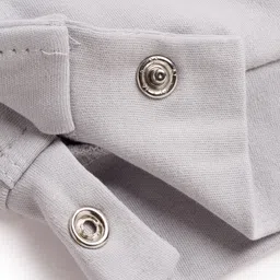 Mini Taurus Interlock Knit Full Sleeves Romper With Teddy Print - Grey image 5