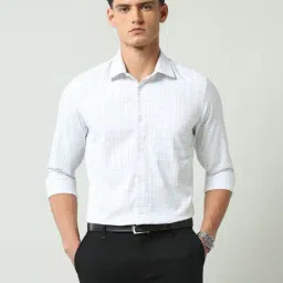 Ad By Arvind Blue & White Regular Fit Checks Shirt image 4