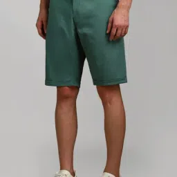 Louis Philippe Green Slim Fit Texture Shorts image 3