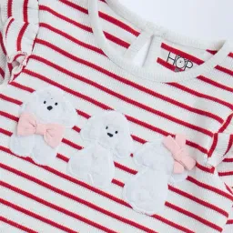 HOP Baby by Westside Red Striped Cotton Top image 3