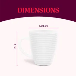 Larah by Borosil White Ceramic Mugs - Set of 2 240ml image 2