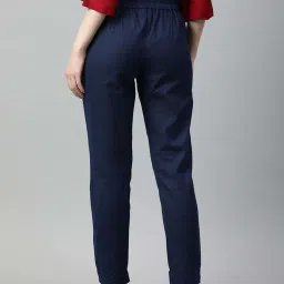 Jaipur Kurti Navy Cotton Plain Pants image 2