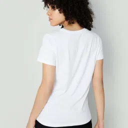 Ginger by Lifestyle White Cotton Printed T-Shirt image 2
