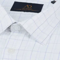 Ad By Arvind Blue & White Regular Fit Checks Shirt image 5