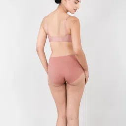 Shapercult Peach Cotton Polyblend Solid Bra image 2