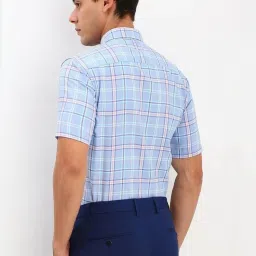 Allen Solly Blue Cotton Slim Fit Checks Shirt image 2