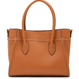 Miraggio Tan Harmony Textured Large Leather Satchel image 2