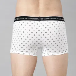 Force NXT White Cotton Regular Fit Printed Trunks image 2